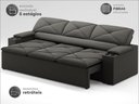 Ver imagem 3 de Sofá com Porta Copos Retrátil e Reclinável Pop 2,05m Velosuede Cinza - Netsofas