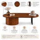 Ver imagem 6 de Mesa de Centro Oval Aurora 137 cm Imbuia Mel/Black