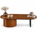 Ver imagem 3 de Mesa de Centro Oval Aurora 137 cm Imbuia Mel/Black