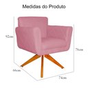 Ver imagem 5 de Poltrona Decorativa Isabela em Tressê Pés Madeira Giratório Suede Rosa - DS Estofados