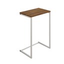 Ver imagem 2 de Mesa Lateral de Apoio Industrial Sofá Charmme Ferro Branco e Tampo Amêndoa