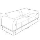 Ver imagem 3 de Sofá 3 Lugares Kiev 230cm D02 Base Castanho Pés D'ouro Bouclê Creme B-54