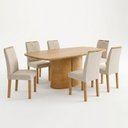 Ver imagem 2 de Conjunto Mesa de Jantar 6 Lugares com Cadeiras Diana e Carol Cinamomo e Bege