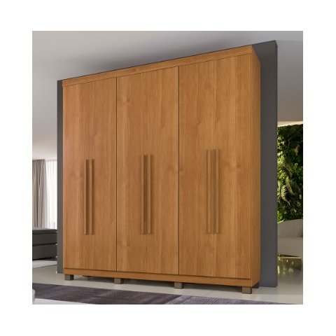 Guarda Roupa Casal 06 Portas Milão Cinamomo C/ Pes