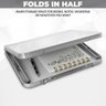 Mesa Portatil Dobravel de Aluminio com Tampo de Madeira Suporte para Notebook Home Office Refeicao e - 5