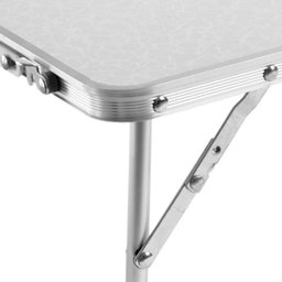 Mesa Portatil Dobravel de Aluminio com Tampo de Madeira Suporte para Notebook Home Office Refeicao e - 6