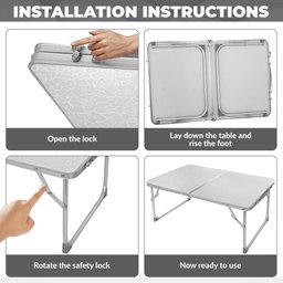 Mesa Portatil Dobravel de Aluminio com Tampo de Madeira Suporte para Notebook Home Office Refeicao e - 7