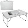 Mesa Portatil Dobravel de Aluminio com Tampo de Madeira Suporte para Notebook Home Office Refeicao e - 1