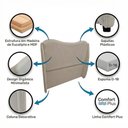 Ver imagem 3 de Cabeceira Orgânica para Cama Box Casal Padrão Luma 140cm Chenille Bouclê Pérola - Desk Design