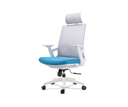 Ver imagem 3 de Kit 2 Cadeiras de Escritório Tela Mesh Ergonômico - Cor Cinza e Azul - Base Giratória Cromada Bering