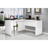 Mesa de Canto L Escrivaninha Office 2 Gavetas e Chave Taurus:branco - 2