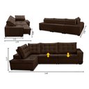 Ver imagem 2 de Sofá de Canto Retrátil e Reclinável com Molas 3,40x2,00 Esq Berlim Suede Marrom Mirra Decor