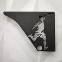 Ver imagem 3 de Mão Francesa Preta Decorativa 20cm de Jogador Futebol Aço para Prateleira Parede Zarg