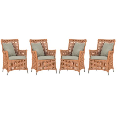 4 Poltronas Igapó Alumínio Micro Pintura Fendi Corda Náutica Estofado 7