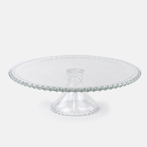 Prato com Pé Cristal de Palais Grande Blue Gardenia