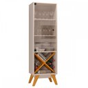 Ver imagem 2 de Cristaleira Graça 1 Porta de Vidro Off White/cinamomo - Jcm Móveis