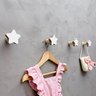4 Ganchos de Parede Estrela Infantil Decoração Bebê 4esbb15c:branco - 2