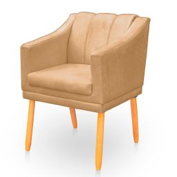 Kit com 2 Cadeiras Poltrona para Sala Moderna e Confortável Mila Suede - 4