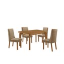 Ver imagem 1 de Mesa de Jantar Liz Carolina 120cm Tampo MDF Laminado Canto Copo com 4 Cadeiras