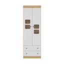 Ver imagem 3 de Guarda-roupa Infantil 62cm 2 Portas com Vidro e 2 Gavetas Brisa Multimóveis Mp4424 Madeirado/branco