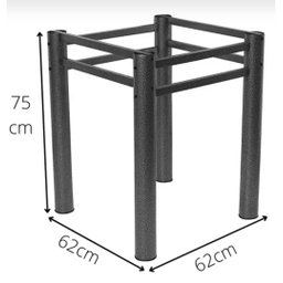Base Quadrada Para Mesa Jantar Vidro Pedra Madeira 75x75cmb2:Texturizado - 3