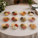 Ver imagem 2 de 12 Petisqueiras Redondas Vidro com 3 Divisórias Floral Lyor