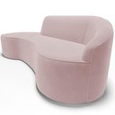Ver imagem 4 de Sofá 3 Lugares Curvo Sala de Estar Living Firenze Direito D02 Veludo Rosê 230 Cm C-305 - Lyam
