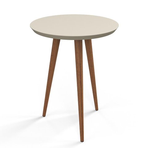 Mesa Apoio Canto para Sala Redonda Luna Patrimar Off White