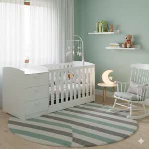 Berço Americano Multifuncional Atlanta Branco Fosco - Reller Móveis