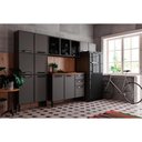 Ver imagem 2 de Paneleiro de Cozinha Modulado Estilo 7039 6 Portas 2 de Vidro Cinza-grafite - Bertolini
