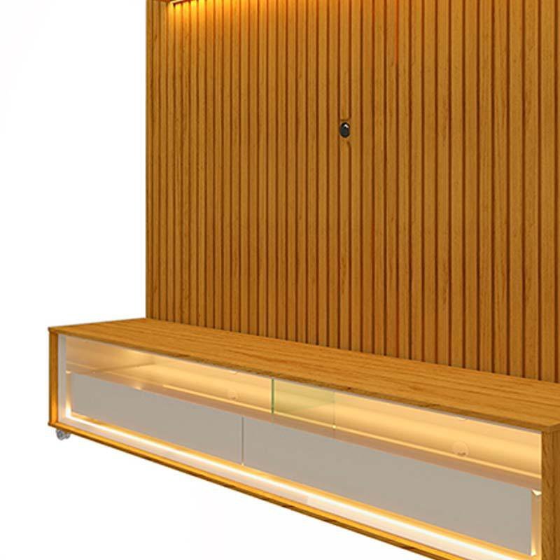 Rack Requinte 172cm Rodízios com Painel Ripado Nobre TV 75 Polegadas Com LED Gelius Naturale/Off - 5