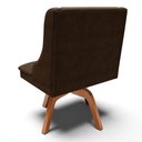 Ver imagem 3 de Cadeira Estofada para Sala de Jantar Base Giratória de Madeira Lia Suede Marrom - Ibiza