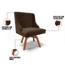 Ver imagem 7 de Cadeira Estofada para Sala de Jantar Base Giratória de Madeira Lia Suede Marrom - Ibiza