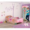 Quarto Infantil com Cama Princesas Disney Star e Guarda Roupa Castelo Pura Magia - 1