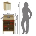 Ver imagem 3 de Balcão com Tampo 2 Portas e 1 Prateleira 60cm Nanda TM4209 Nature/Arenas