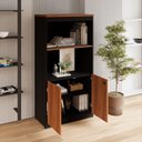 Ver imagem 4 de Estante Armário 160cm para Escritório com 2 Portas Puxadores Cava Corporate F5