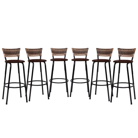 Kit 6 Bancos para Bancada Banqueta Alta Cappuccino Balcão Cozinha Bistrô Área Gourmet Churrasqueira