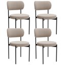 Ver imagem 1 de Kit 04 Cadeiras Estofadas para Sala de Jantar Louvre L02 Bouclê Creme - Lyam Decor