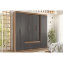 Ver imagem 1 de Guarda Roupa 8 Portas e 4 Gavetas Nápoles Jatobá-grafite
