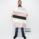 Ver imagem 2 de Quadro Decorativo em Canvas Geométrico Mármore Rosa, Branco e Preto TaColado Moldura Flutuante 4,5cm