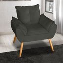 Ver imagem 2 de Kit 2 Poltronas Decorativas Opala Suede Cinza MV Estofados