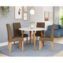 Ver imagem 1 de Mesa de Jantar Tampo de Vidro Off White Dani 1,09 e 4 Cadeiras Maia Madeira/nature/mascavo