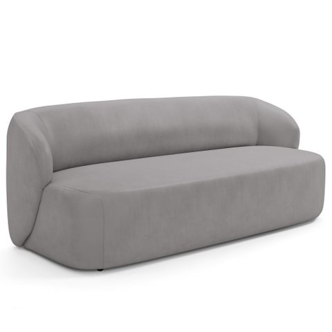 Sofá 2 Lugares Orgânico para Sala de Estar Living 170cm Heidy F04 Veludo Cinza - Lyam Decor