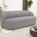 Ver imagem 2 de Sofá 2 Lugares Orgânico para Sala de Estar Living 170cm Heidy F04 Veludo Cinza - Lyam Decor