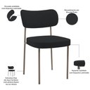 Ver imagem 4 de Kit 04 Cadeiras Decorativa Estofada para Sala de Jantar Melina Base Arena L02 Bouclê Preto - Lyam de