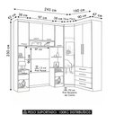 Ver imagem 3 de Guarda Roupa Solteiro Modulado Cp05 Taiga Branco/cinnamon L01 - Mpozenato