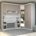 Ver imagem 1 de Guarda Roupa Solteiro Modulado Cp05 Taiga Branco/cinnamon L01 - Mpozenato