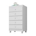 Ver imagem 5 de Cômoda Branco 5 Gavetas Com Corrediças Telescópicas E 4 Pés