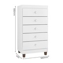 Ver imagem 4 de Cômoda Branco 5 Gavetas Com Corrediças Telescópicas E 4 Pés