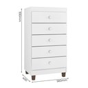 Ver imagem 2 de Cômoda Branco 5 Gavetas Com Corrediças Telescópicas E 4 Pés